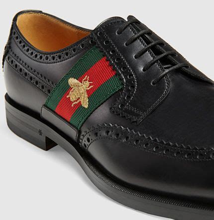 gucci men's diamante leather lace up oxford shoes black|Gucci Dress Shoes for Men .